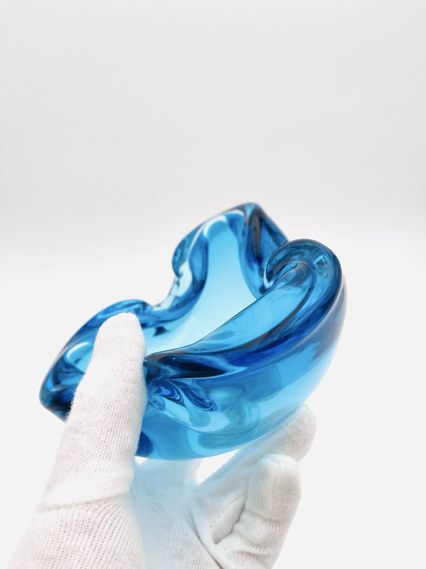 Murano Glass Pocket Vase Flavio Poli Sommerso Blue Aquamarine
