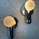 2x vintage design wall lamps – chrome and opaline