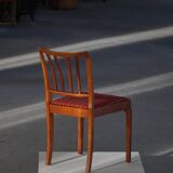 Set of 6 modern classic Danish dining chairs, oak with upholstered seats, 1950s.