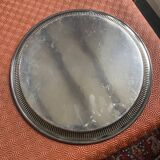 Round silver metal tray