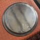 Round silver metal tray