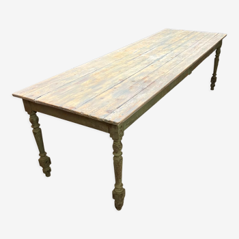 Patinated dining room draper table.