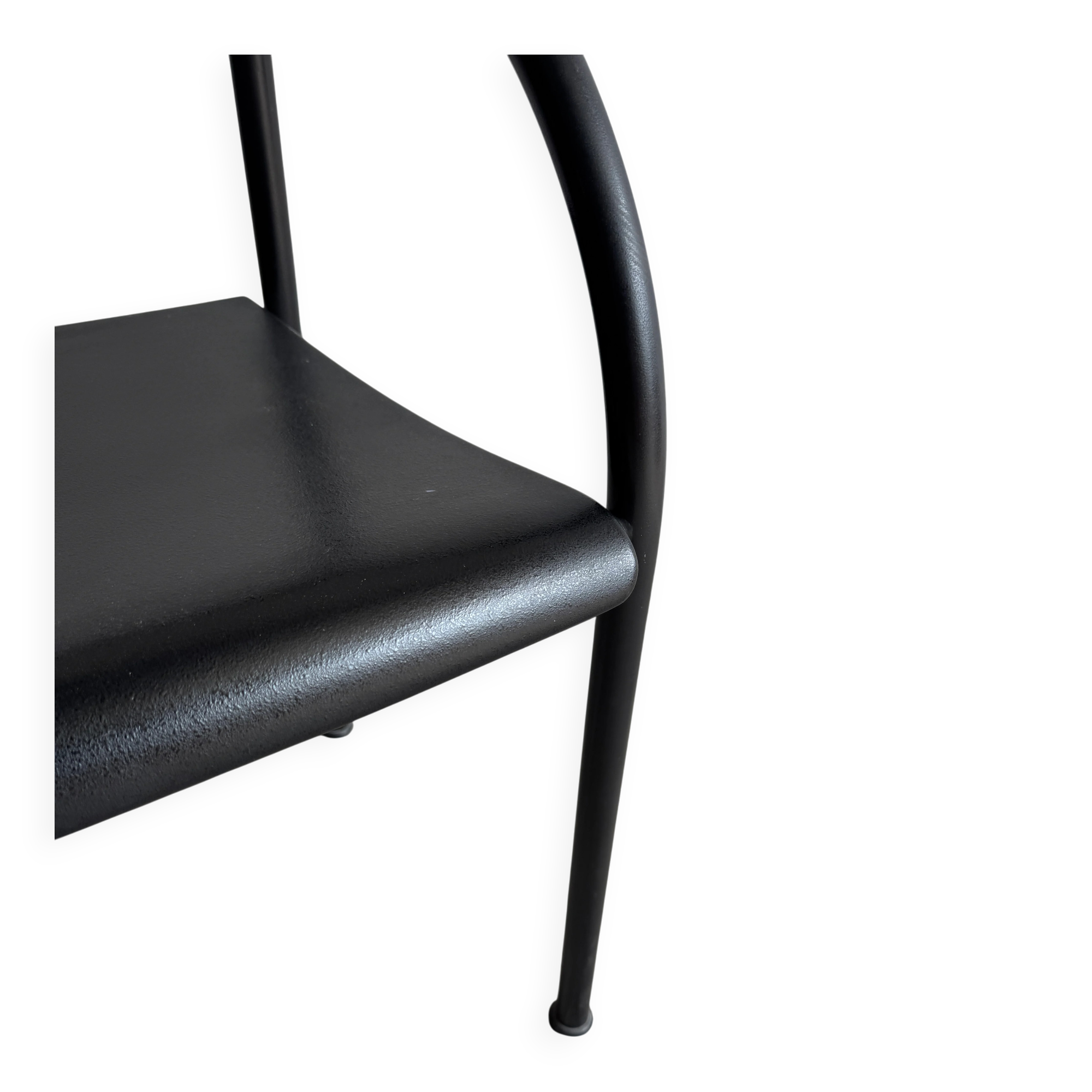 Francesca Spanish II black lacquered steel chair by Philippe Starck (Baleri, 1984)