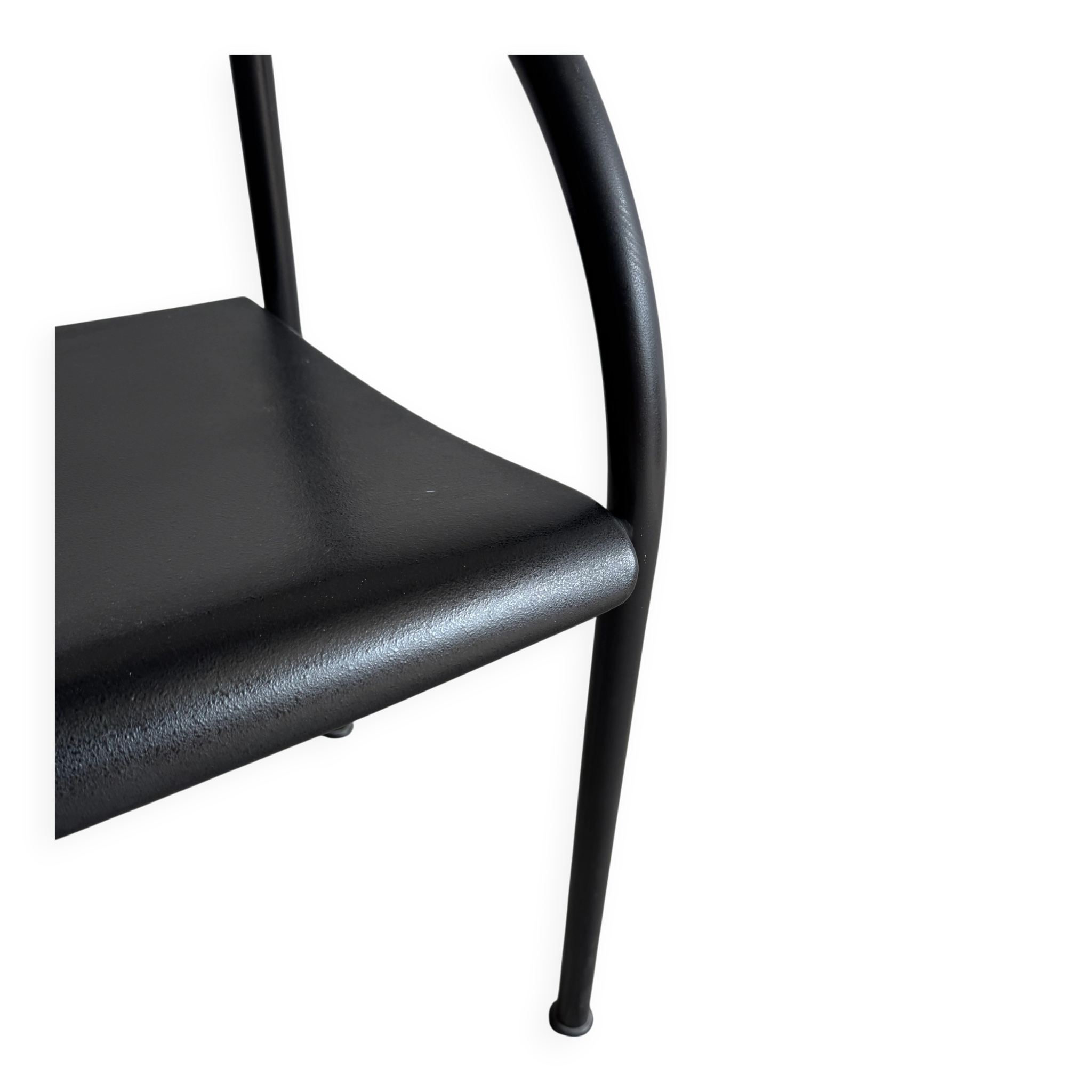 Francesca Spanish II black lacquered steel chair by Philippe Starck (Baleri, 1984)
