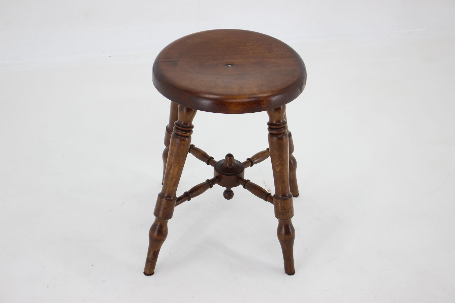 1940s Wooden Stool, Czechoslovakia