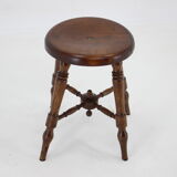 1940s Wooden Stool, Czechoslovakia