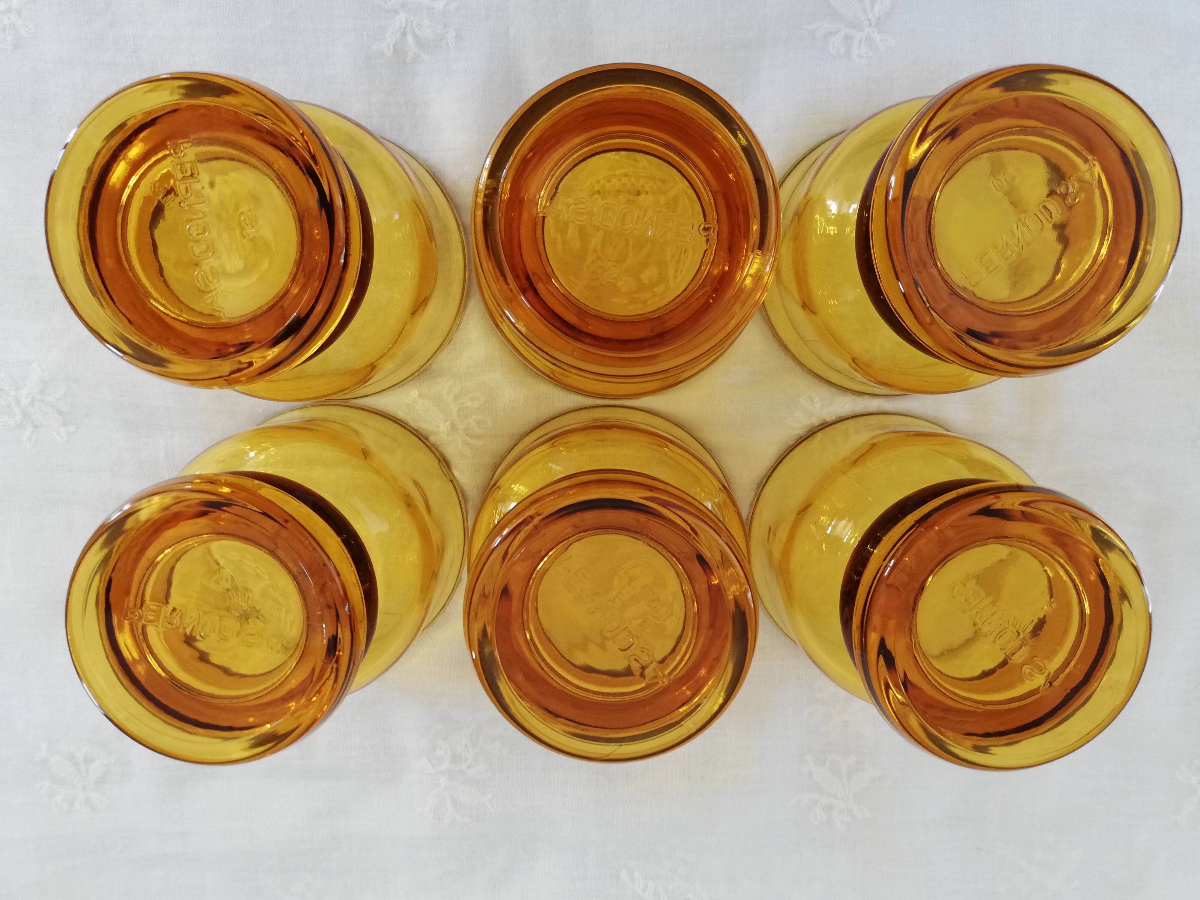 Set of 6 vintage jaunes