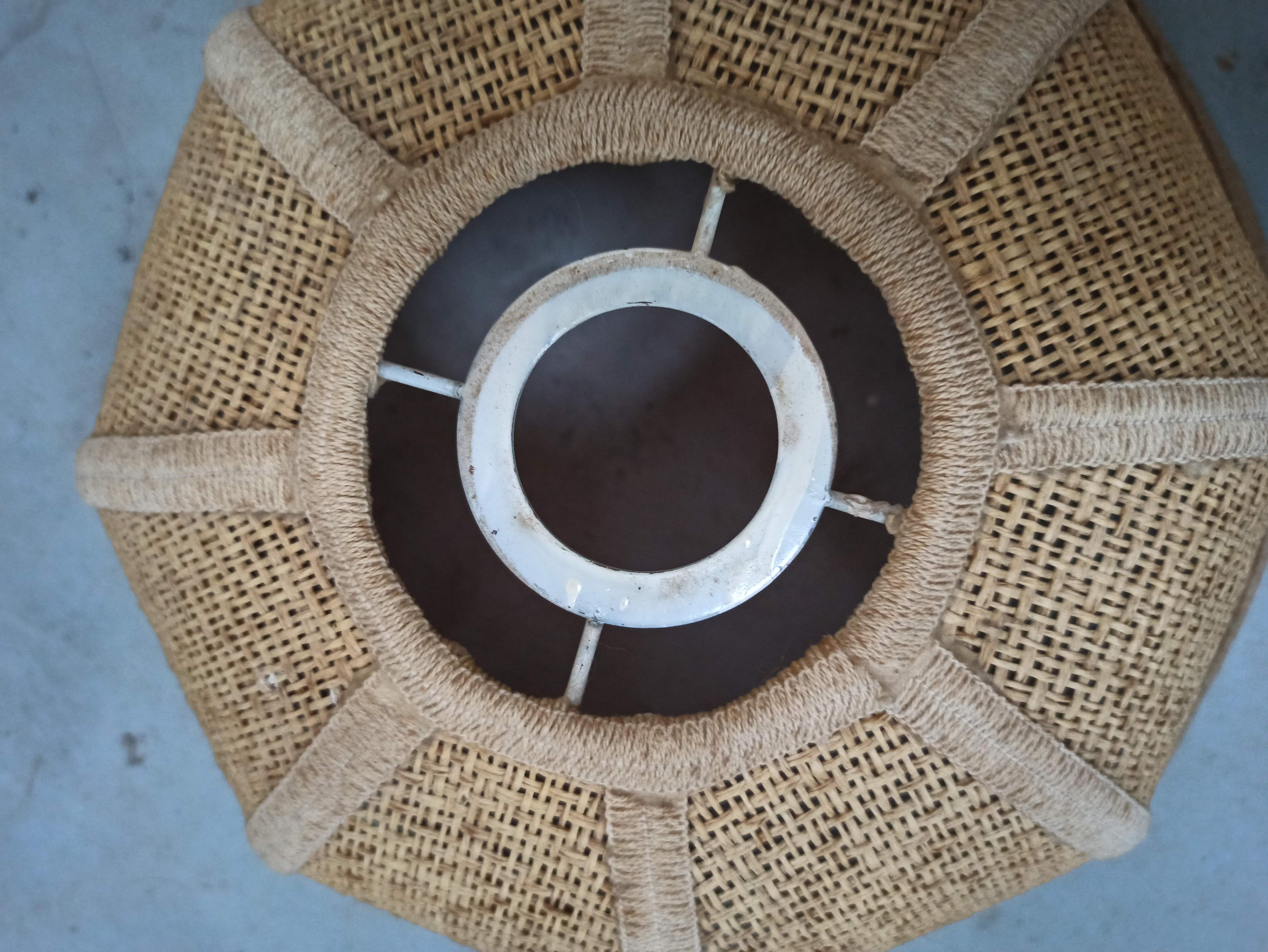 Suspension in jute and braided wicker - lampshade