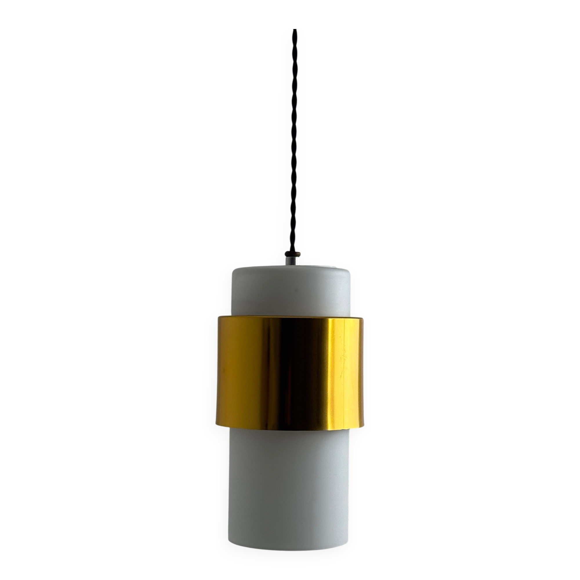 Vintage opaline suspension light from the 1970s