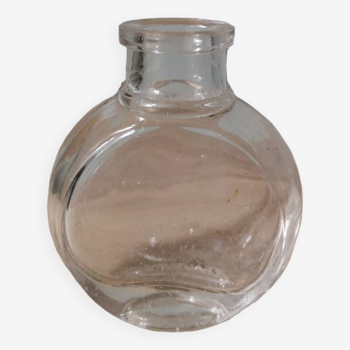 Fiole flacon pharmacie vintage verre ancien verre moulé