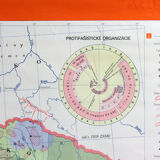 Vintage School Map Of Czechoslovakia In 1939 1945, 1960s
