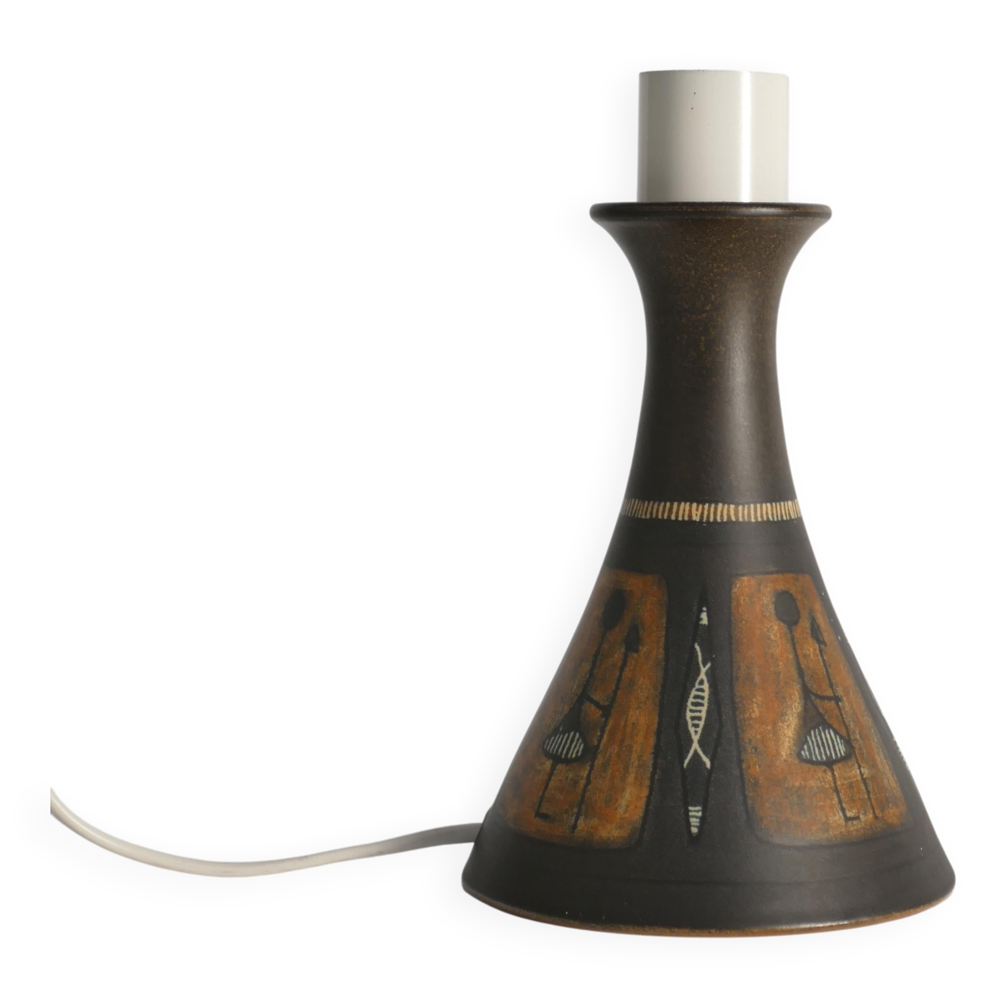 Unique Scandinavian Modern Ceramic Table Lamp by Munk, Sweden