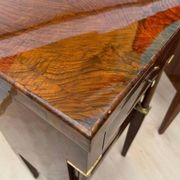 Empire Nightstands in Walnut with Full Columns in Gilt Brass, Italy, 1810, Set of 2