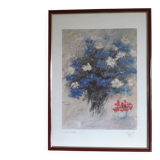 Wildflower bouquet, printed poster on vellum paper.