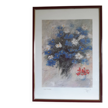 Wildflower bouquet, printed poster on vellum paper.
