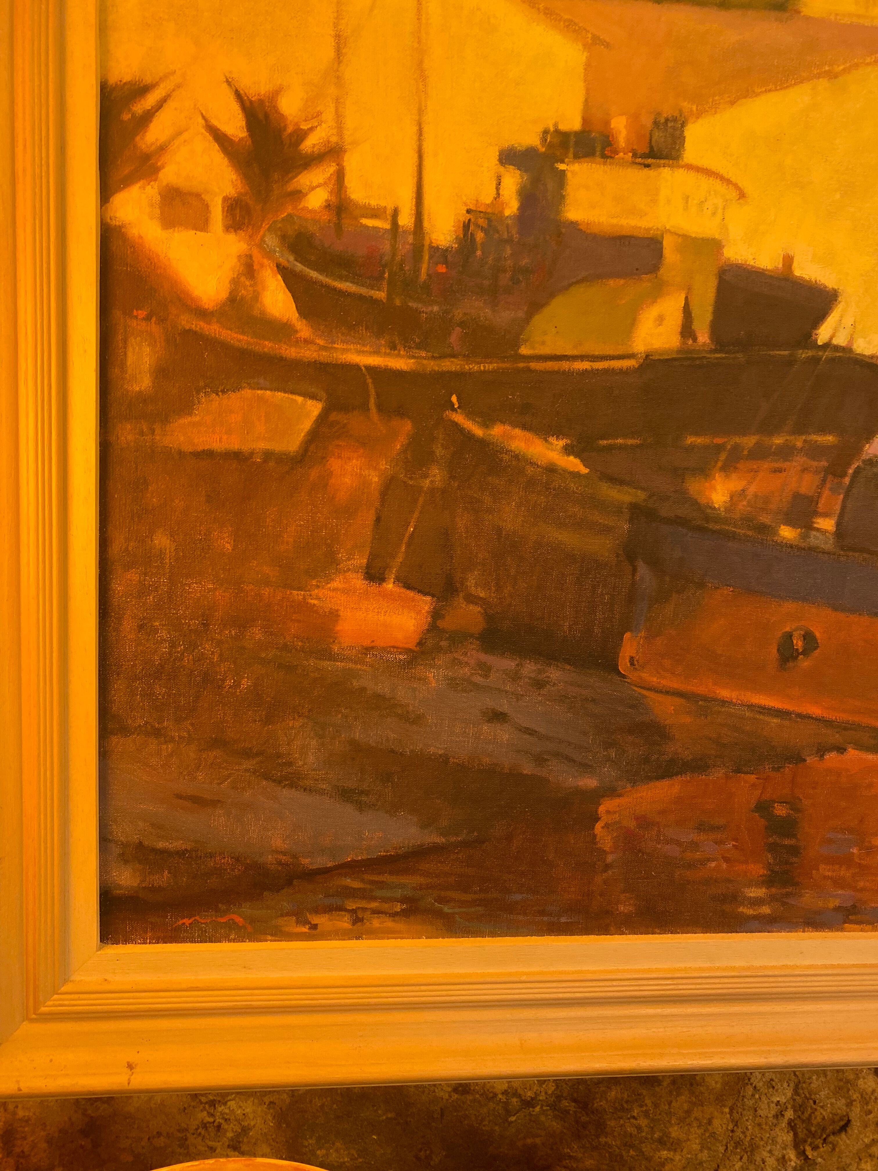 Painting "Martigues Canal, mirror to birds" 1980