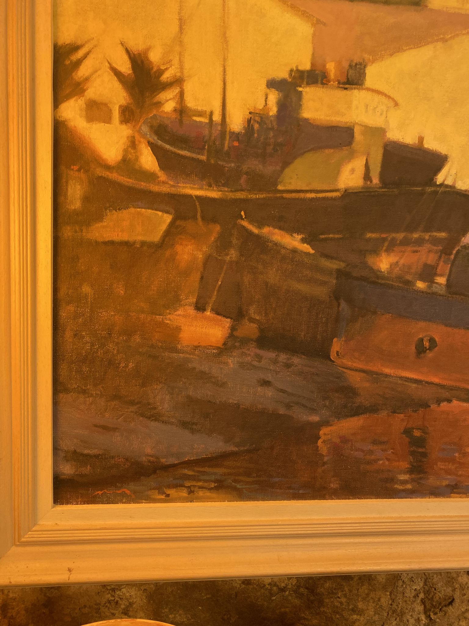 Tableau "Canal de Martigues, miroir aux oiseaux" 1980
