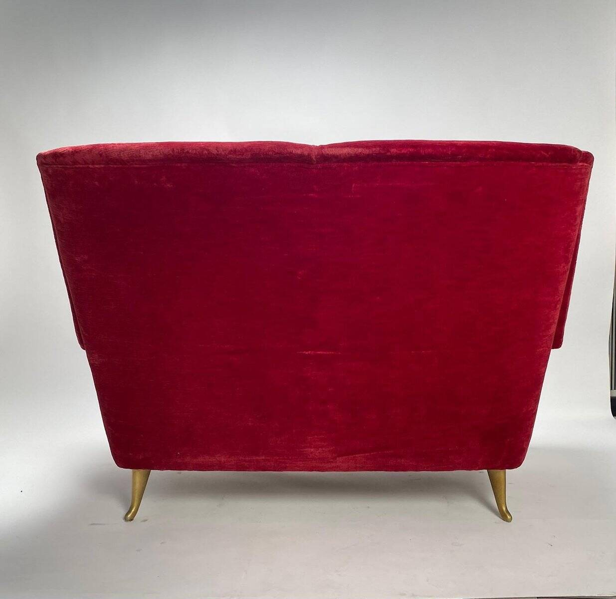 Italian Two-Seater Red Sofa from by I.S.A. Bergamo, 1950s