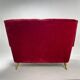 Italian Two-Seater Red Sofa from by I.S.A. Bergamo, 1950s