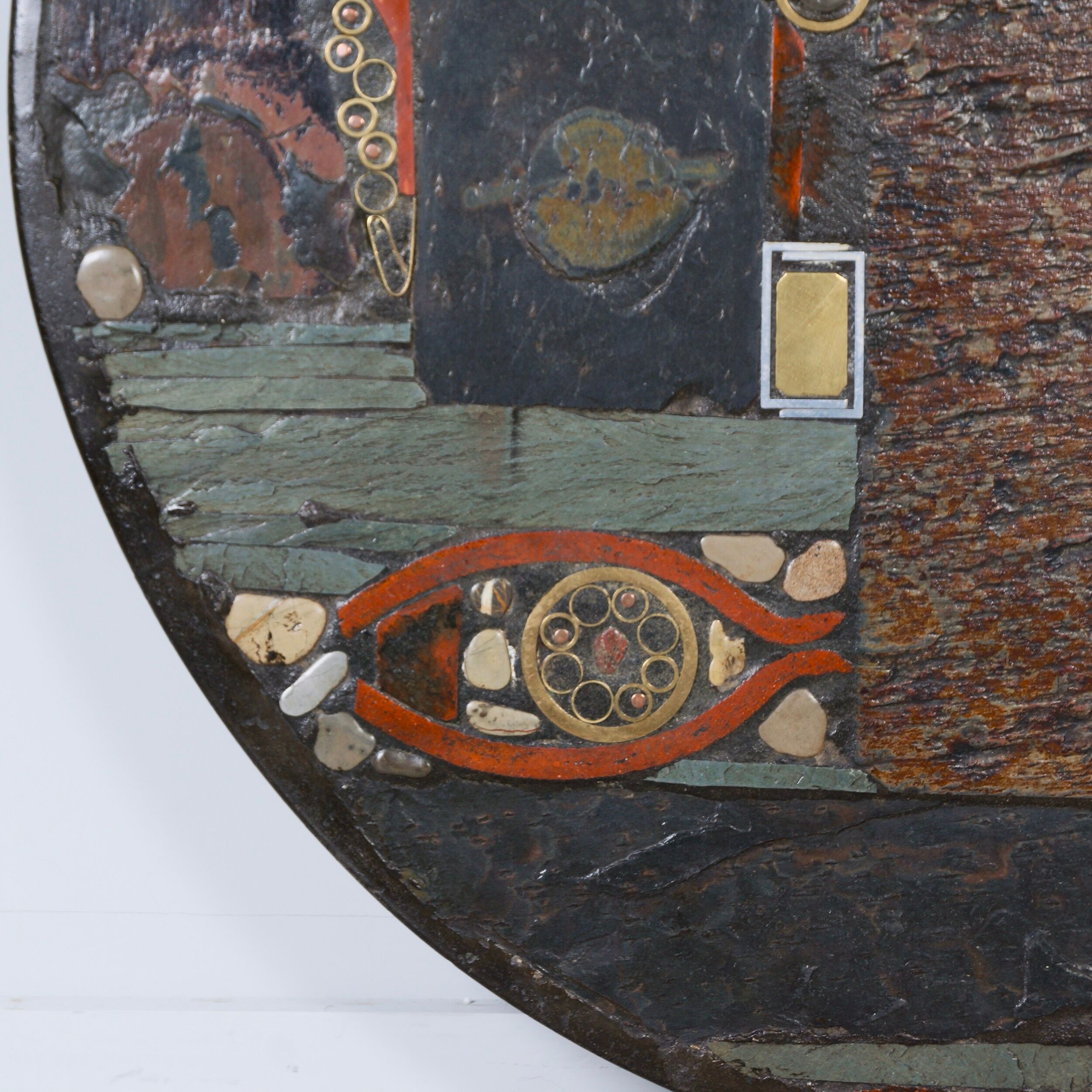 Coffee table by Paul Kingma, 1979 – Mosaic in earth tones, Ø100 cm