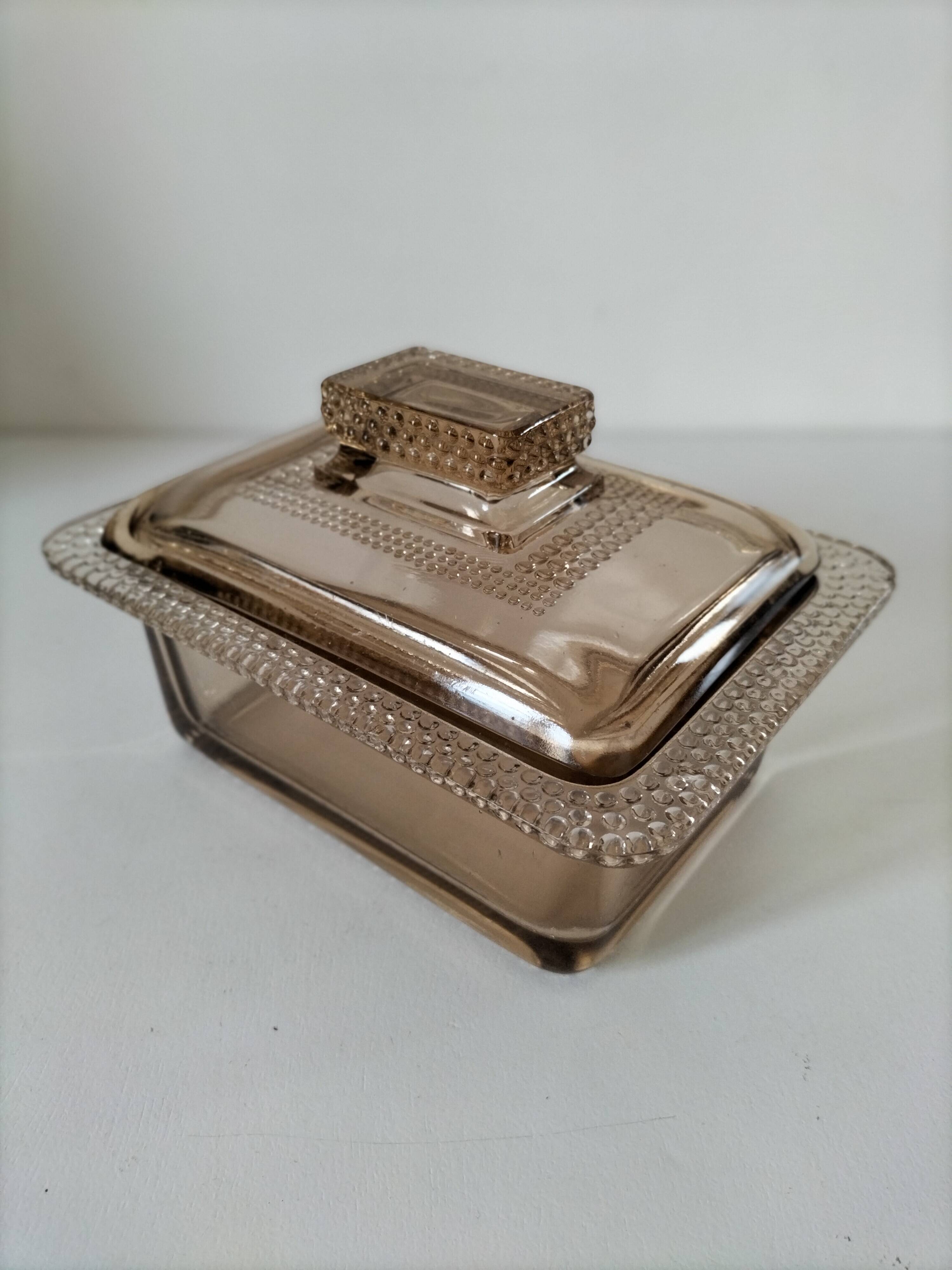 Vintage pressed glass box