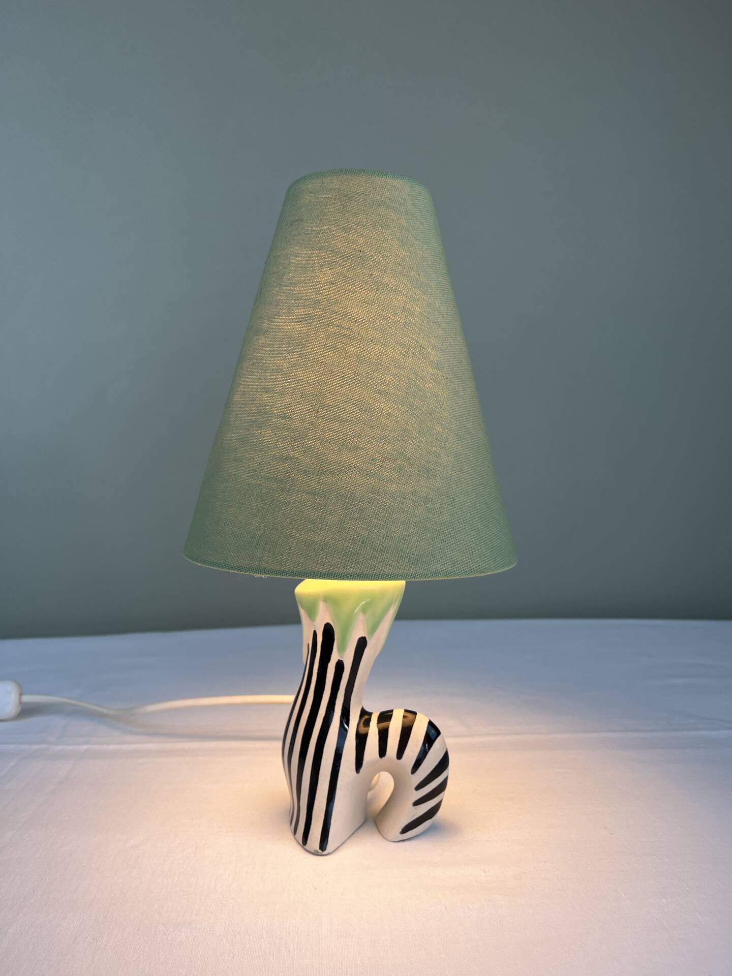 Vintage zebra lamp