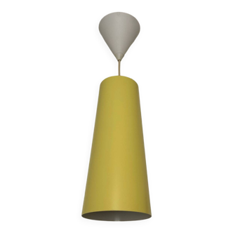 IKEA yellow metal cylindrical pendant light from the 2000s