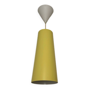 IKEA yellow metal cylindrical pendant light from the 2000s