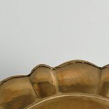 Hollywood Regency Round Brass Tray by Firma Lars Holmström, Sweden 1940's