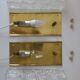 Pair of glass and brass wall lights by Carl Fagerlund for Orrefors.