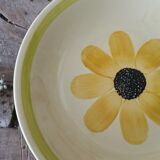 Hollow dish in Gien earthenware, Sunflower