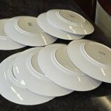 Set of eight old plates in St Amand