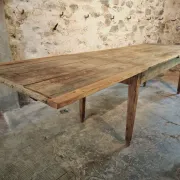 19th Century French Farmhouse Table in Chestnut Wood, Extendable to 365cm, Rustic Dining or Work Table