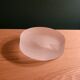 Empty ashtray pocket modernist design in satin molded pressed glass