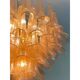 Contemporary Clear and Gold “Petali-Selle” Murano Glass Chandelier