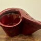 Burgundy ceramic flowerpot, 1950s