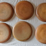 Lot 6 assiettes plates grès artisanal