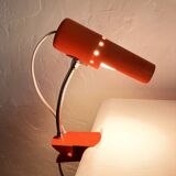 Delmas orange flexible clamp lamp, 1970s