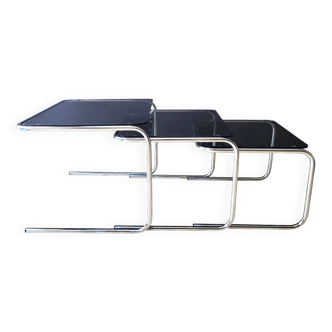 70s Chrome & Glass Nesting Tables