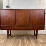 Vintage Scandinavian "highboard" teak sideboard by EW Bach for Sejling Skabe, 60s