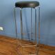 Pair of high bar chairs - chrome metal and Skai
