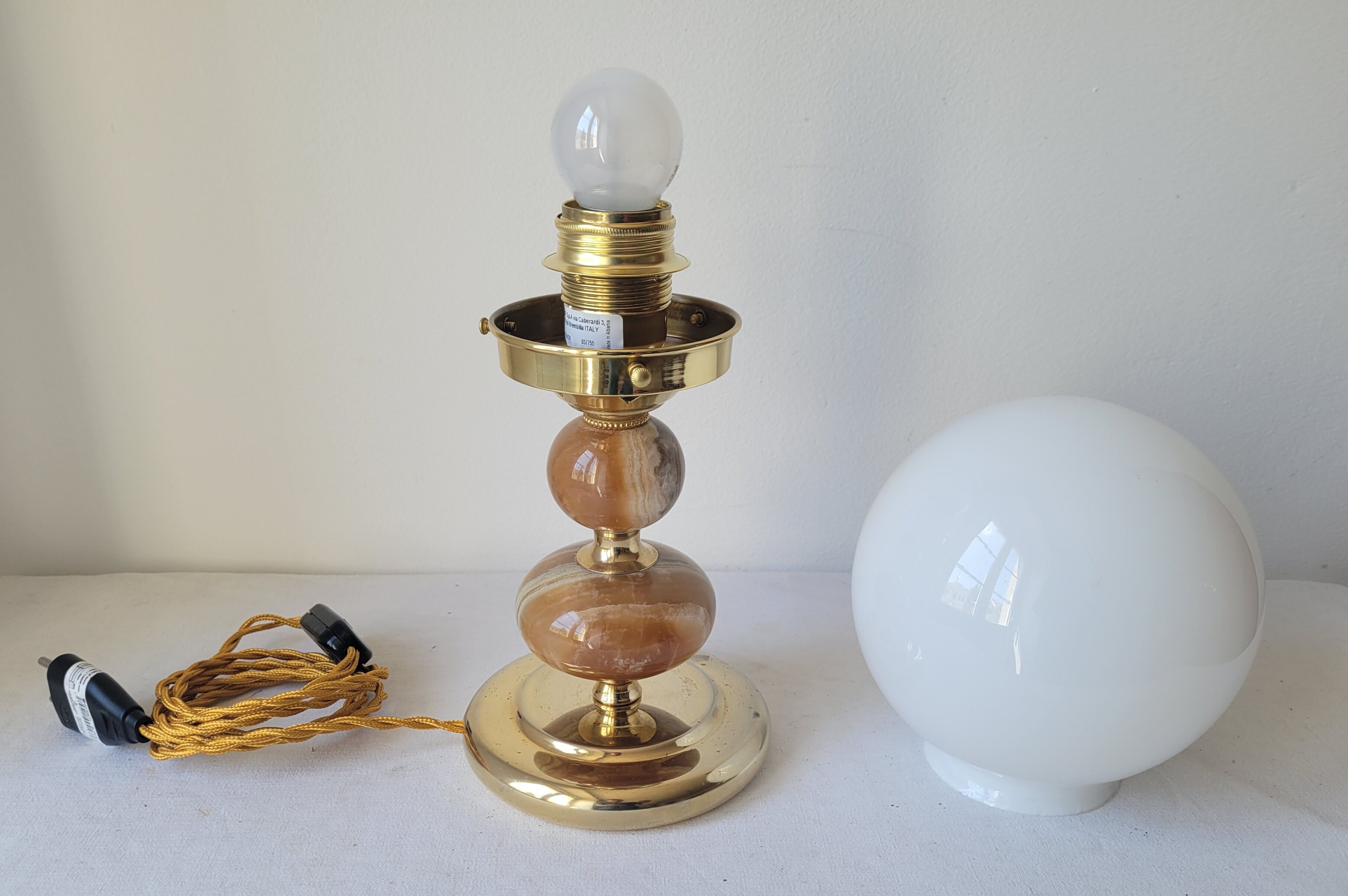 Onyx and opaline lamp