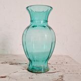 Old transparent blue vase