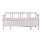 Antique storage bench – grey painted – pine wood – 1860s