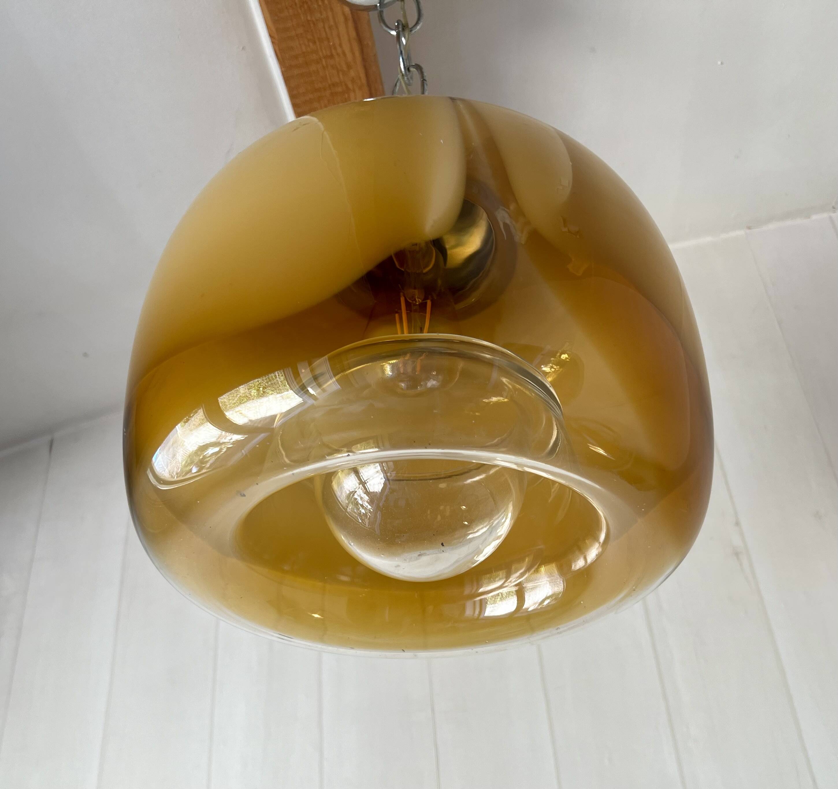 Large Murano Mazzega pendant light from the 70s