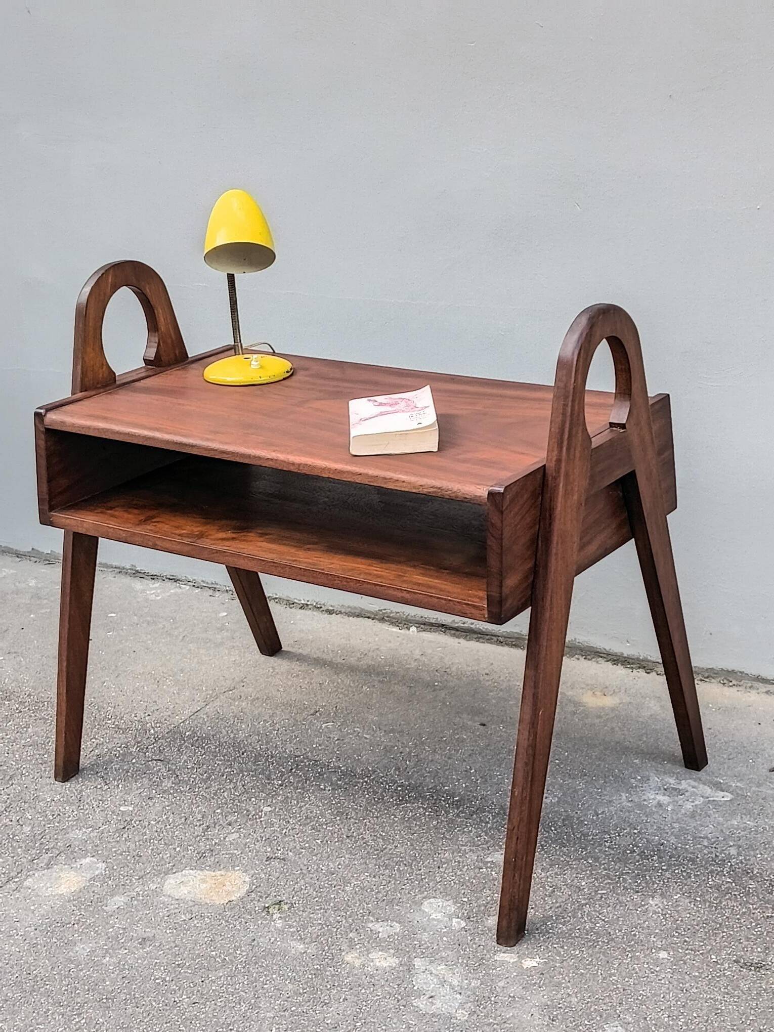 1950s solid wood side table
