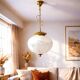 Regency glas pendant with ornate brass crown