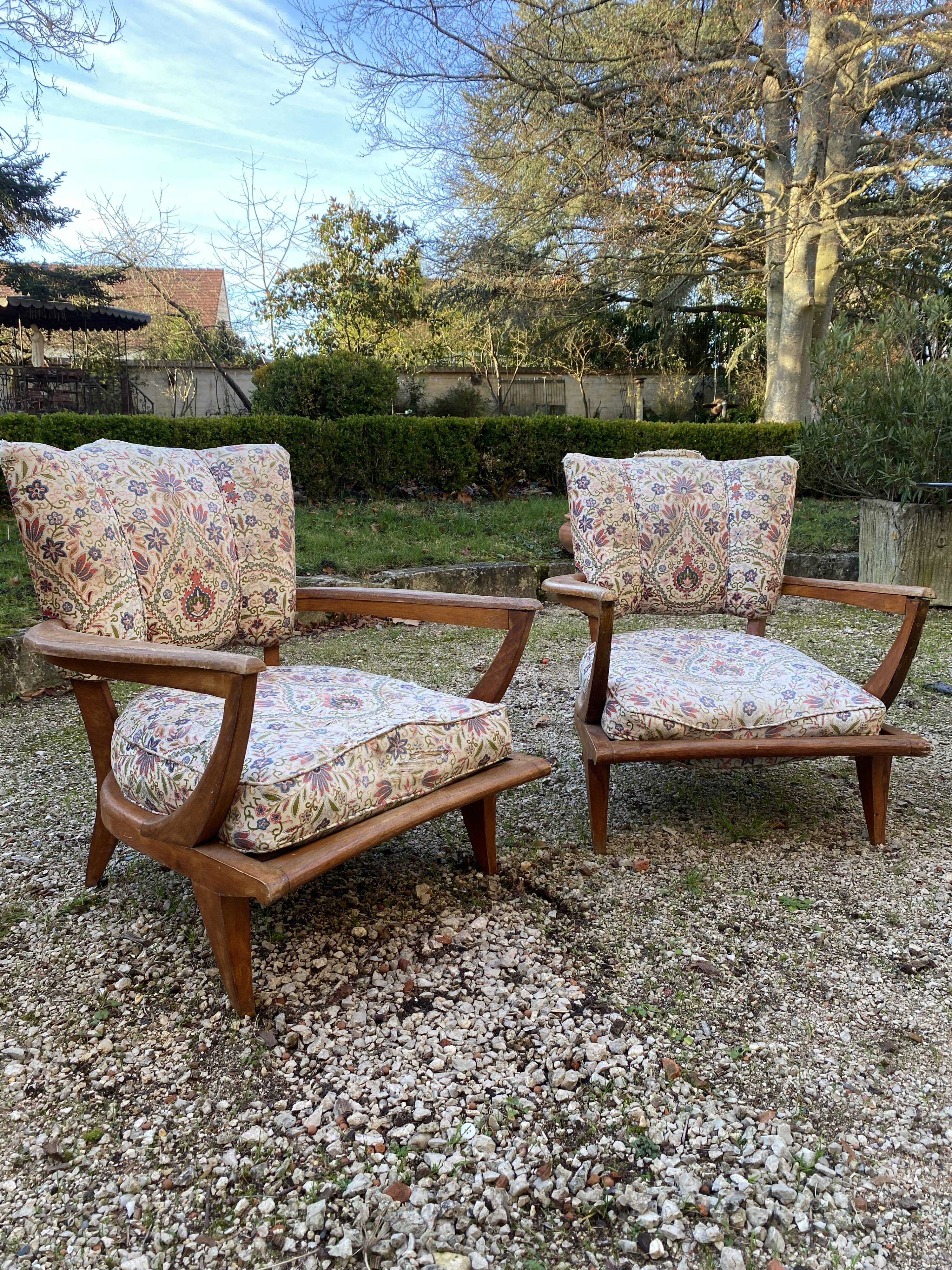 Paire de fauteuils designer Etienne Henri Martin SK250