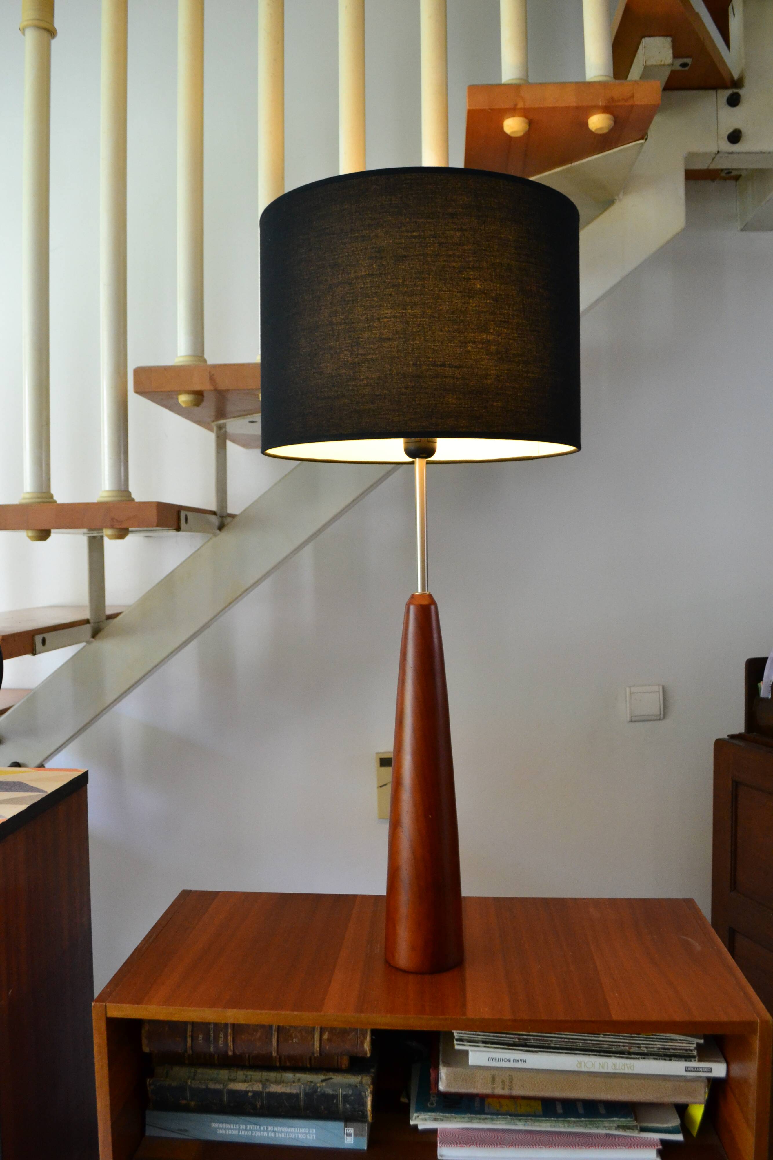 Lampe de table scandinave en teck, années 60
