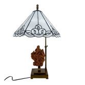 "Rose des Sables" Lamp, Bronze and Stained Glass Shade – circa 1970